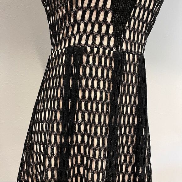Hagel lace Mesh Sleeveless formal deep v-neck Dress size small - Picture 5 of 15